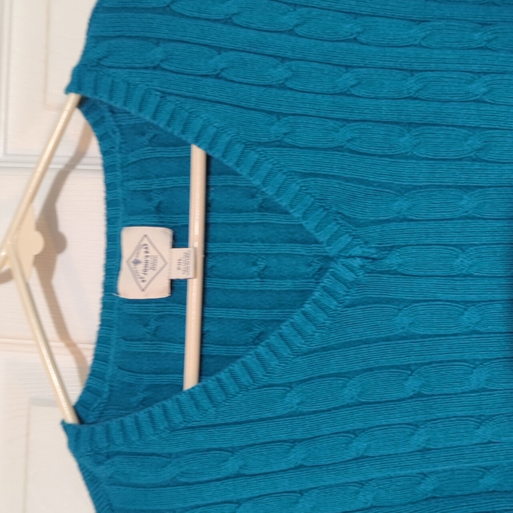 🔥Cable sweater in teal PXL, St John's Bay - Picture 2 of 7